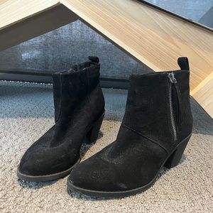 Black Suede Booties Size 7.5